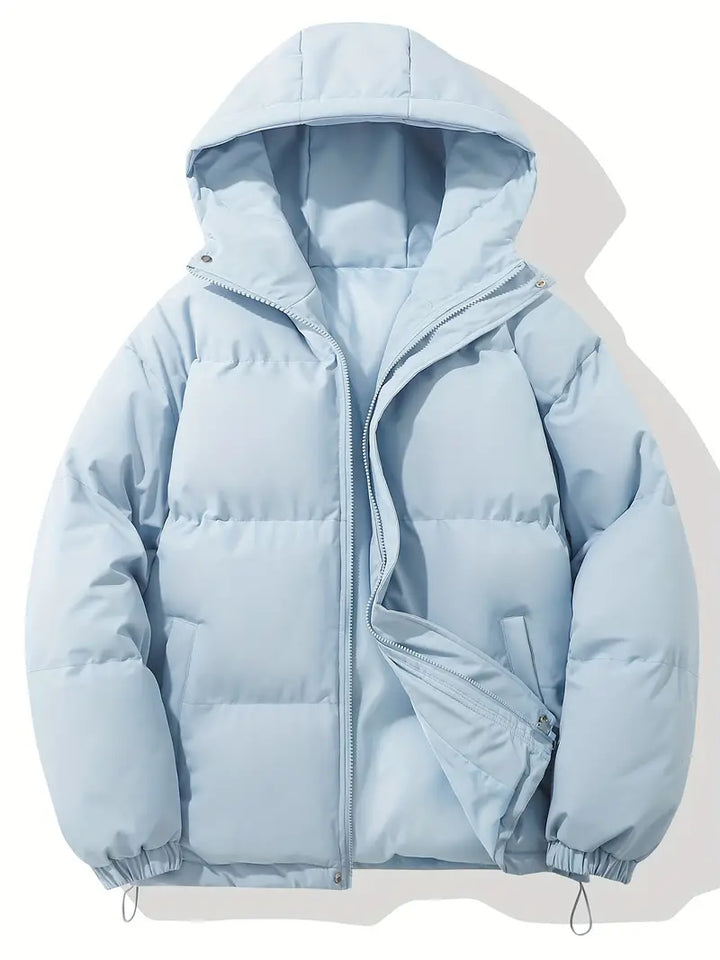 Casual bluza z kapturem i zamkiem – Orion-Błękitny-M-Trend Polska