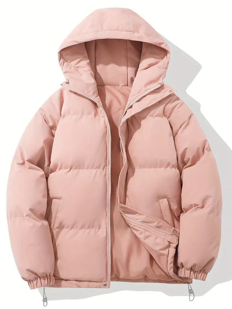 Casual bluza z kapturem i zamkiem – Orion-Różowy-M-Trend Polska