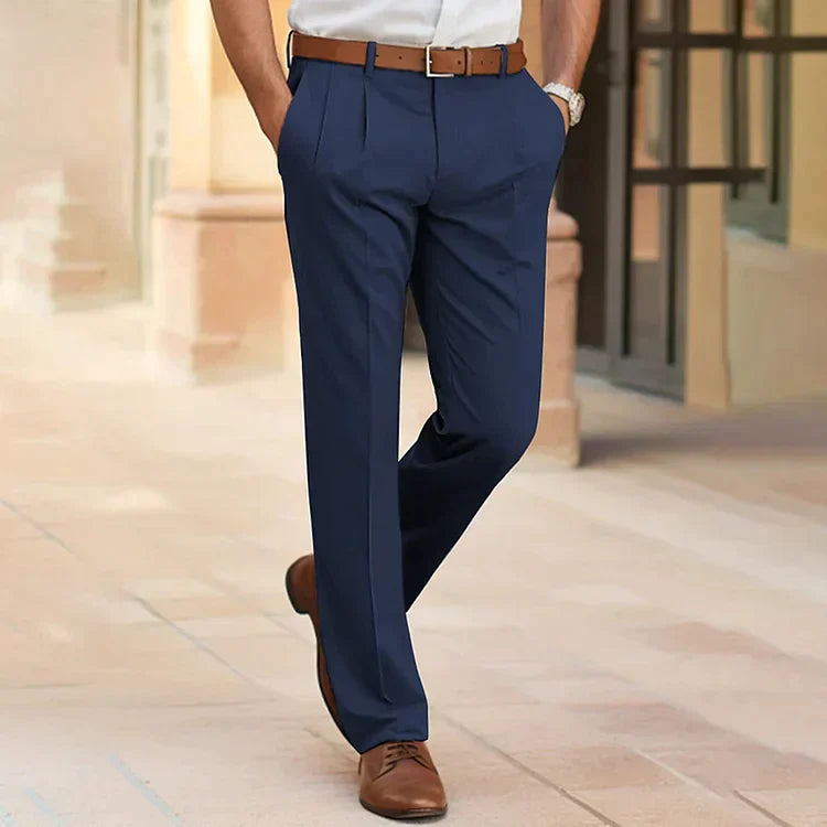 Casual Business Męskie Spodnie - Luca-Ciemnoniebieski-XS-Trend Polska