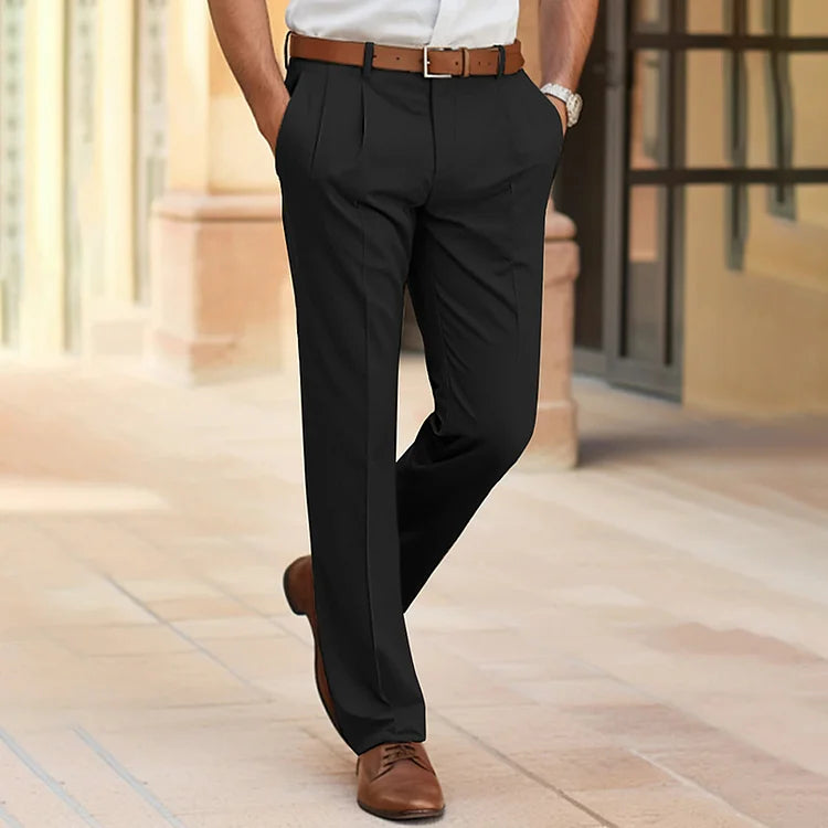 Casual Business Męskie Spodnie - Luca-Czarny-XS-Trend Polska
