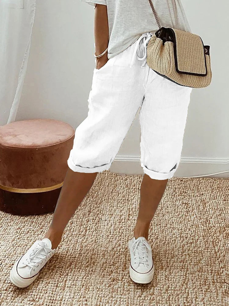 Casual Capribroek dla kobiet – Sophie-Biały-S-Trend Polska