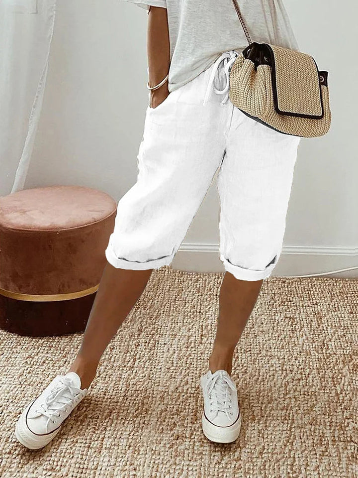 Casual Capribroek dla kobiet – Sophie-Biały-S-Trend Polska