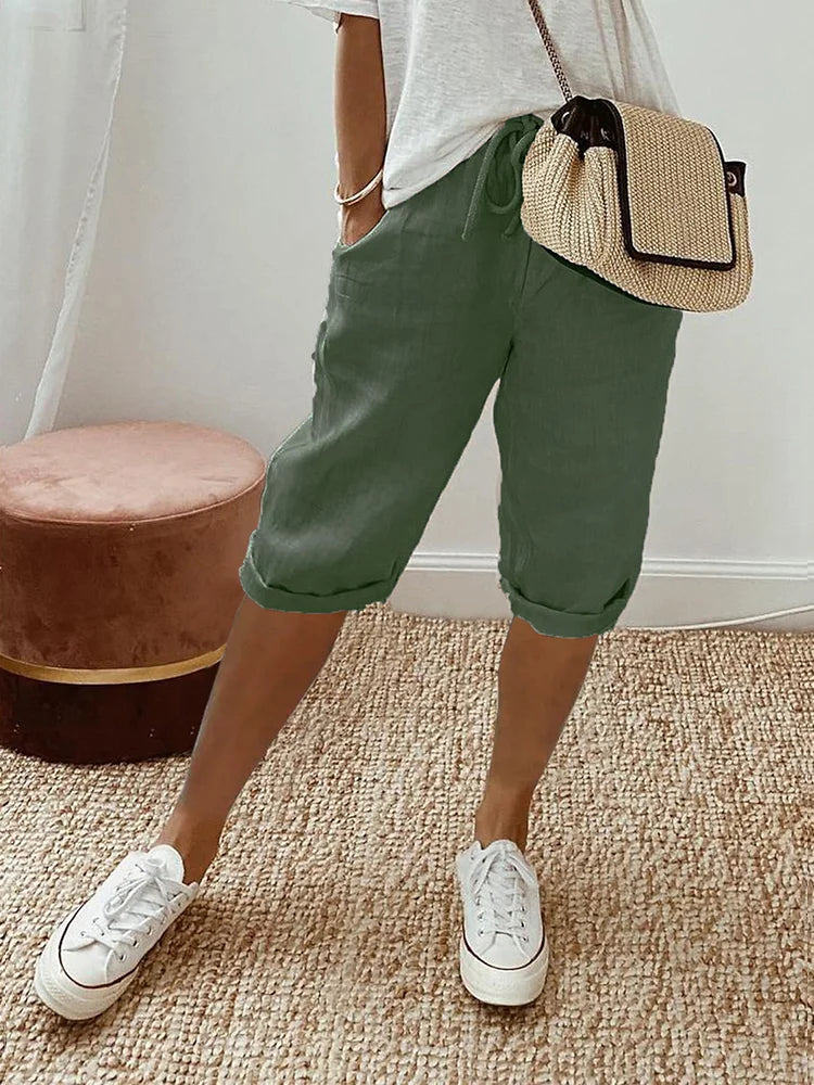 Casual Capribroek dla kobiet – Sophie-Zielony-S-Trend Polska