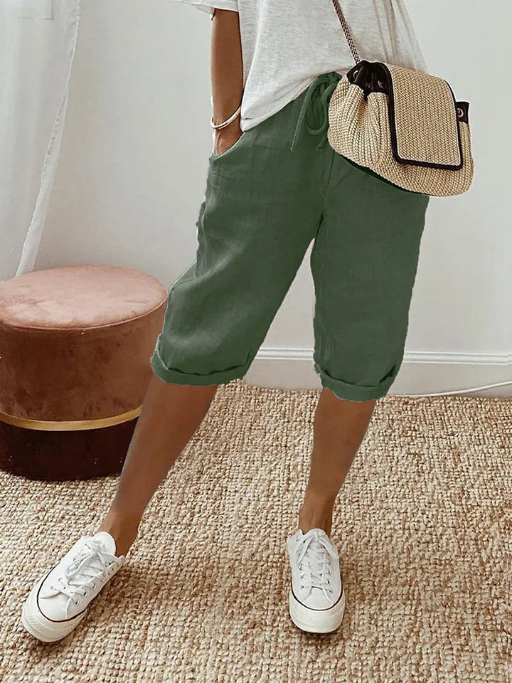 Casual Capribroek dla kobiet – Sophie-Zielony-S-Trend Polska