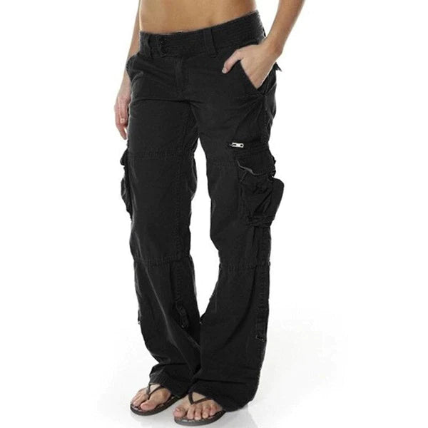Casual Cargo Spodnie dla Damas - Nova-Czarny-S-Trend Polska