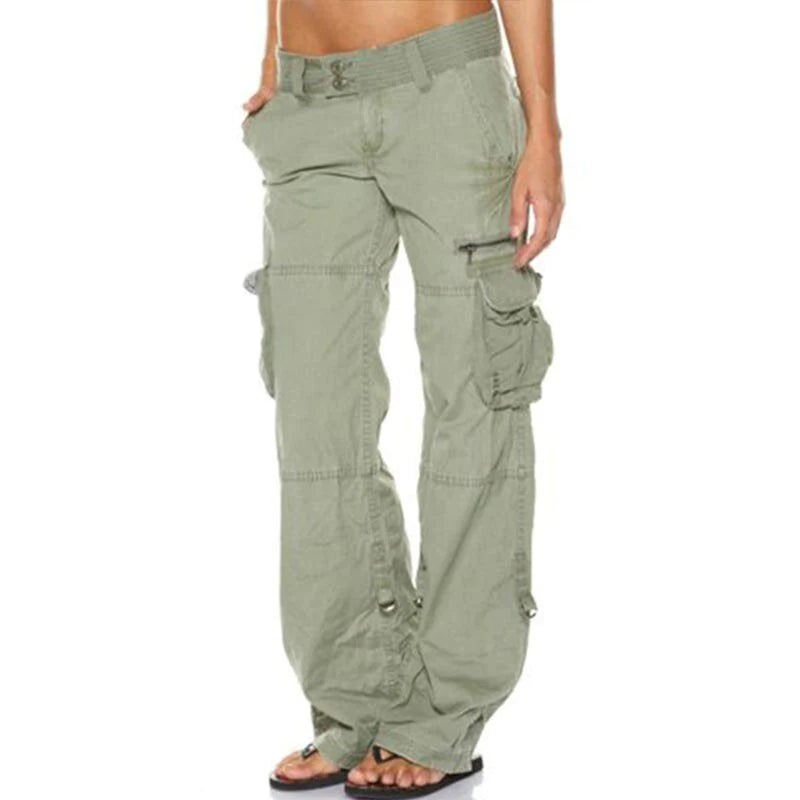 Casual Cargo Spodnie dla Damas - Nova-Zielony-S-Trend Polska