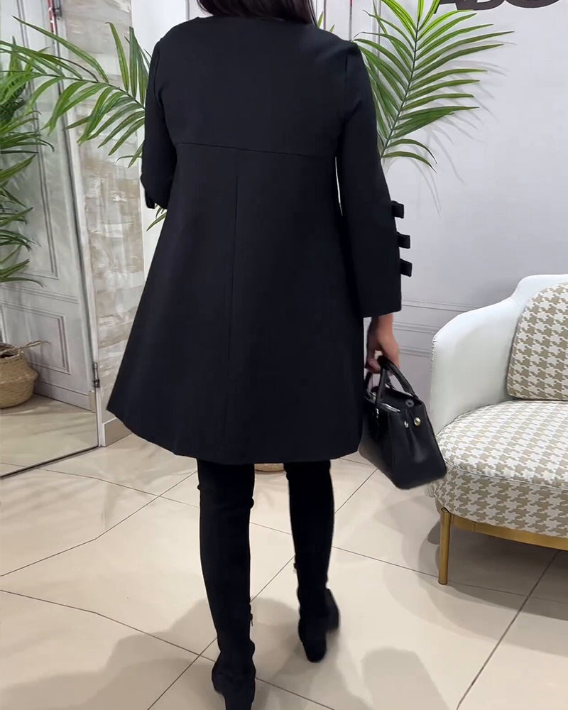 Casual Czarna Sukienka z Długim Rękawem - Nora-S-Trend Polska