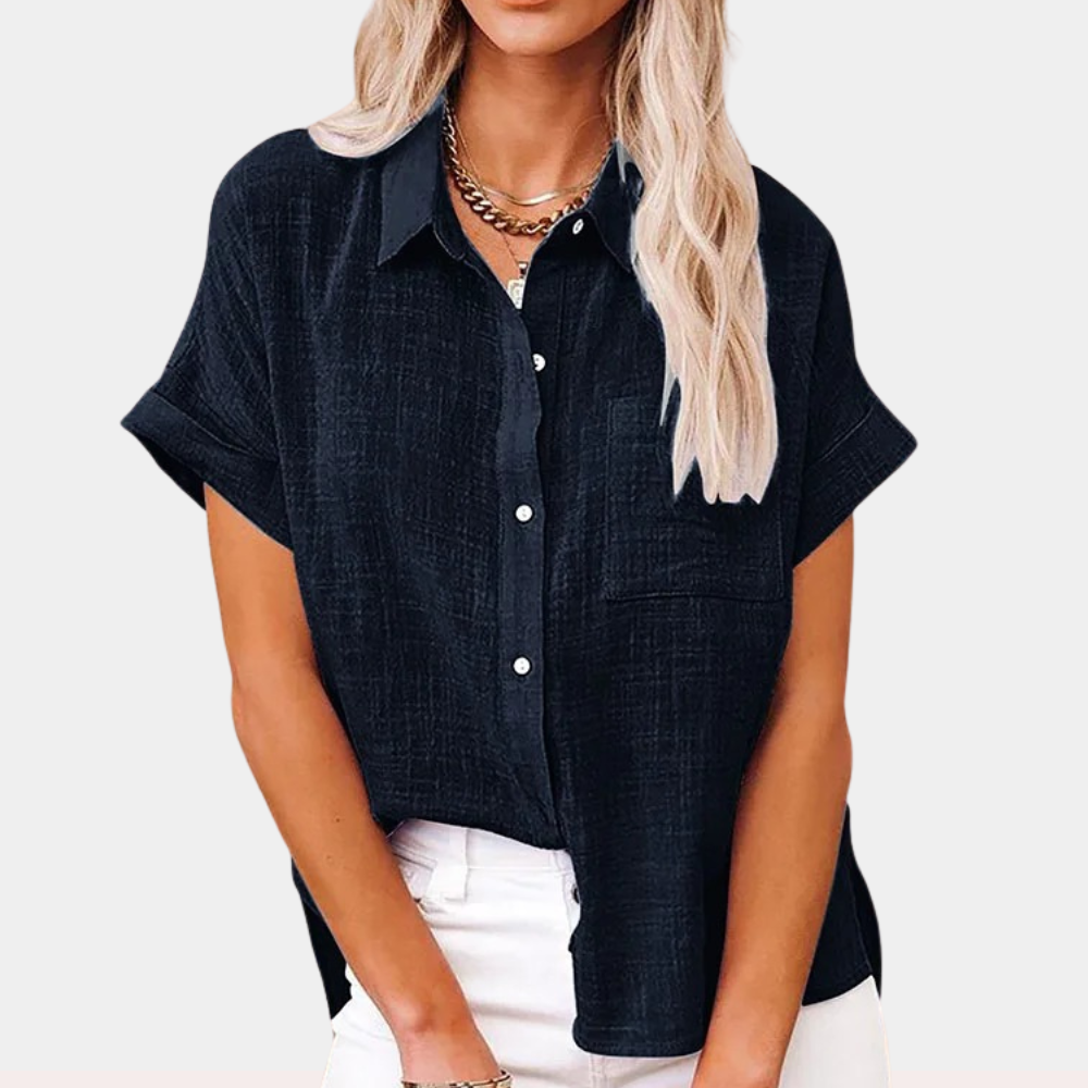 Casual damska letnia bluzka – Noémie-Czarny-S-Trend Polska