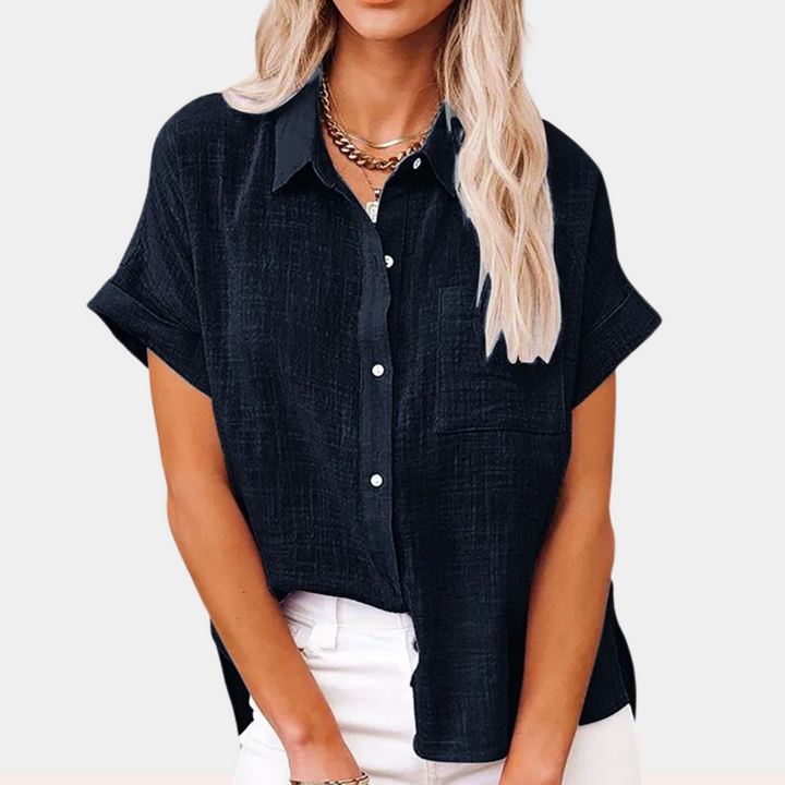 Casual damska letnia bluzka – Noémie-Czarny-S-Trend Polska
