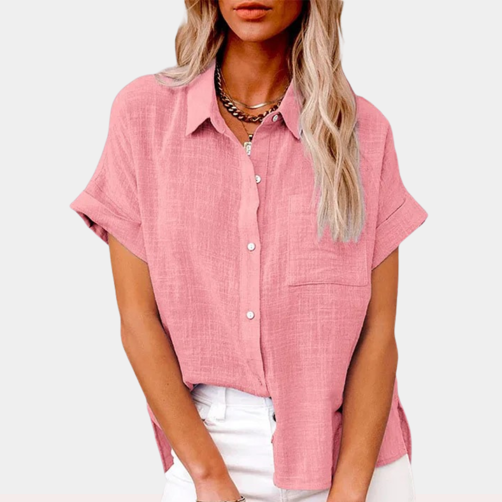 Casual damska letnia bluzka – Noémie-Różowy-S-Trend Polska