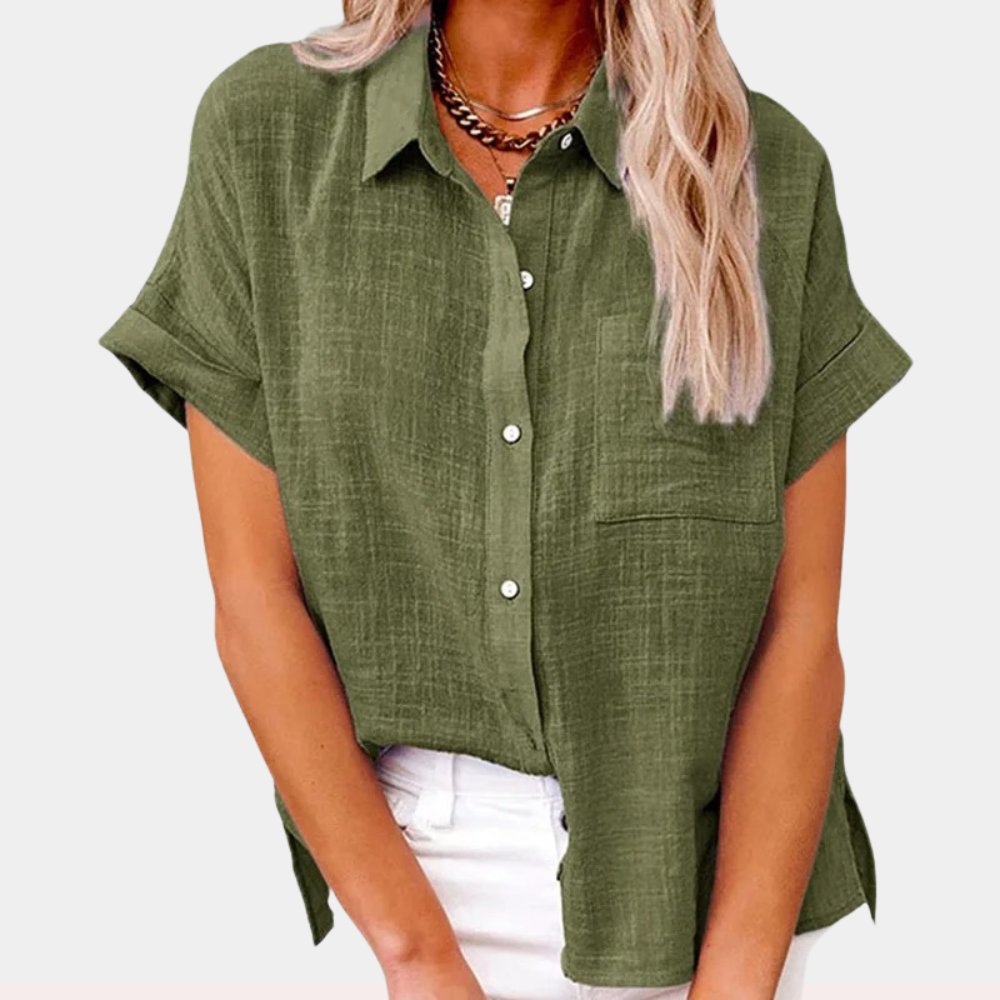 Casual damska letnia bluzka – Noémie-Zielony-S-Trend Polska