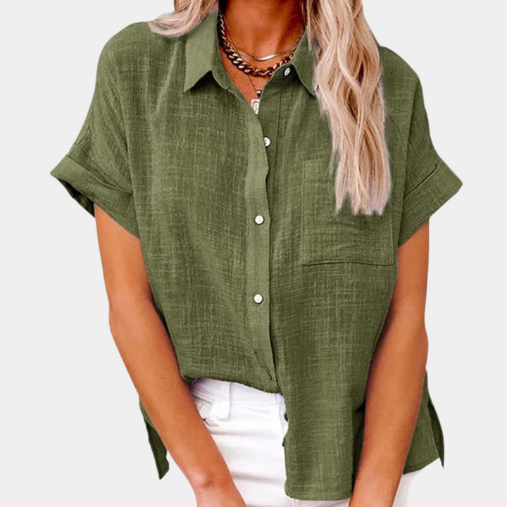 Casual damska letnia bluzka – Noémie-Zielony-S-Trend Polska