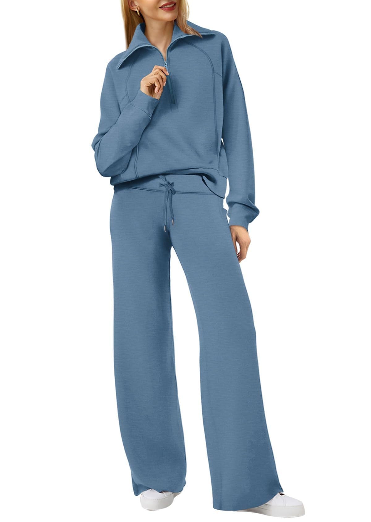 Casual Damski Zestaw Lounge - Luna-Niebiesko-szary-S-Trend Polska