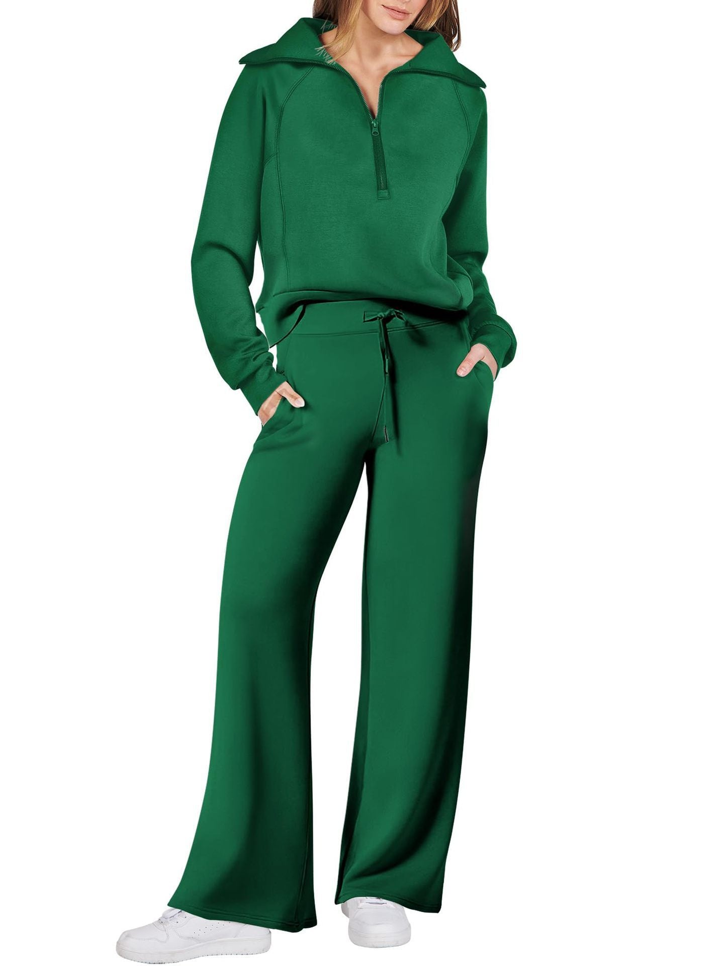 Casual Damski Zestaw Lounge - Luna-Zielony-S-Trend Polska