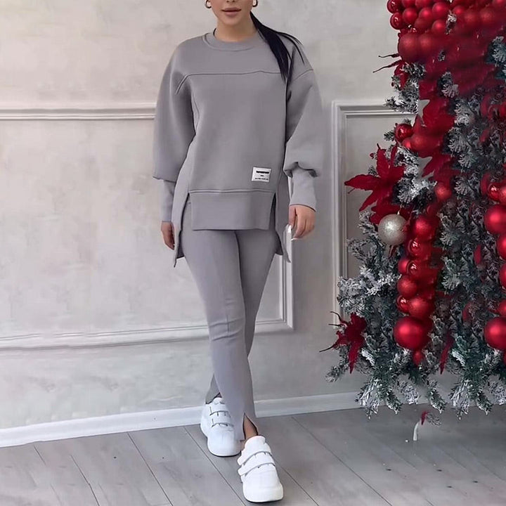 Casual Damski Zestaw z Bluzy i Legginsów - Elena-Czarny-S-Trend Polska