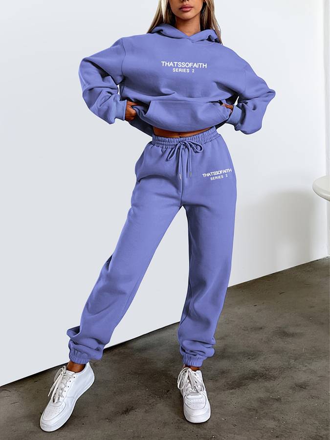 Casual Damskie Spodnie dresowe i Sweter - Harper-Czarny-S-Trend Polska