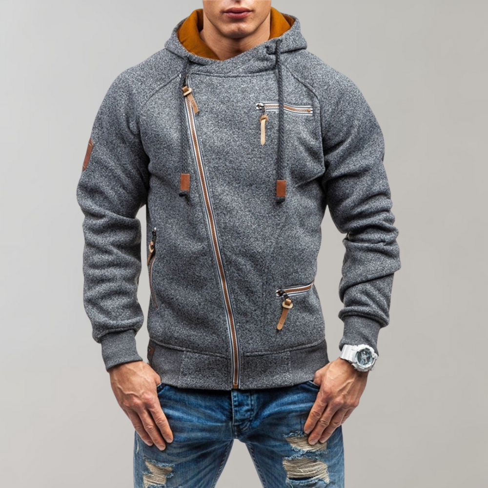 Casual Hoodie z zamkiem błyskawicznym - Orion-Ciemnoszary-S-Trend Polska