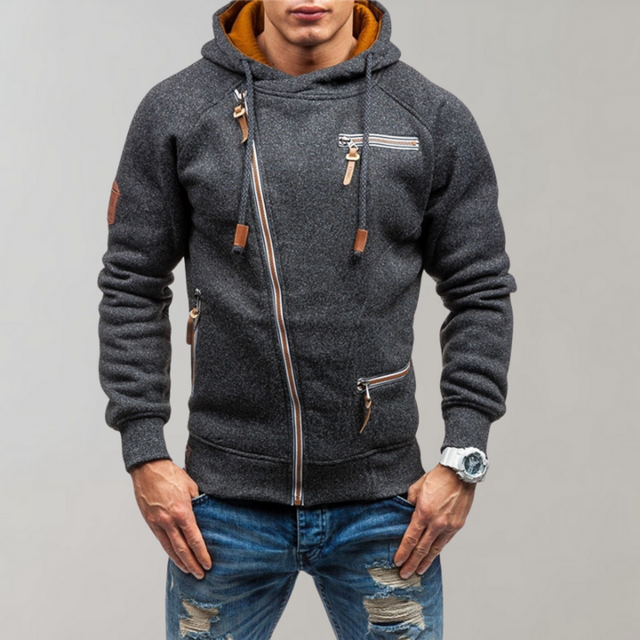 Casual Hoodie z zamkiem błyskawicznym - Orion-Czarny-S-Trend Polska