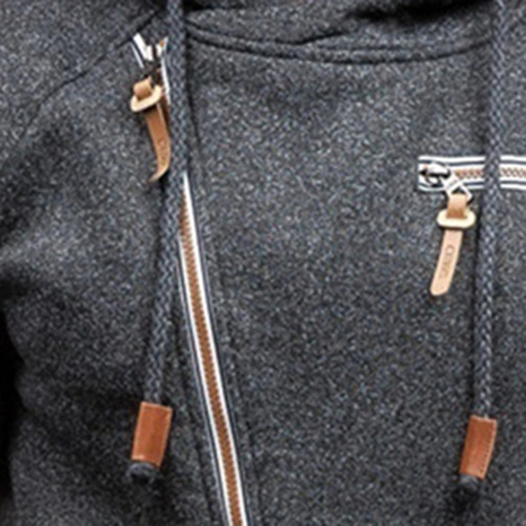 Casual Hoodie z zamkiem błyskawicznym - Orion-Czarny-S-Trend Polska