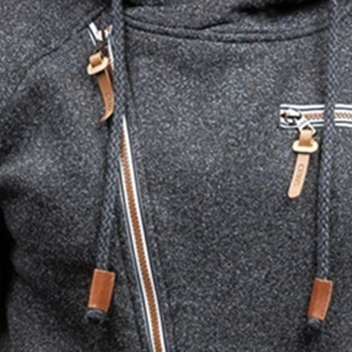 Casual Hoodie z zamkiem błyskawicznym - Orion-Czarny-S-Trend Polska