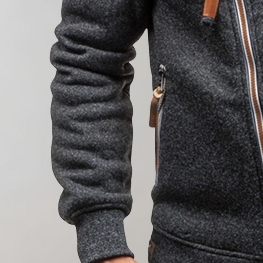 Casual Hoodie z zamkiem błyskawicznym - Orion-Czarny-S-Trend Polska