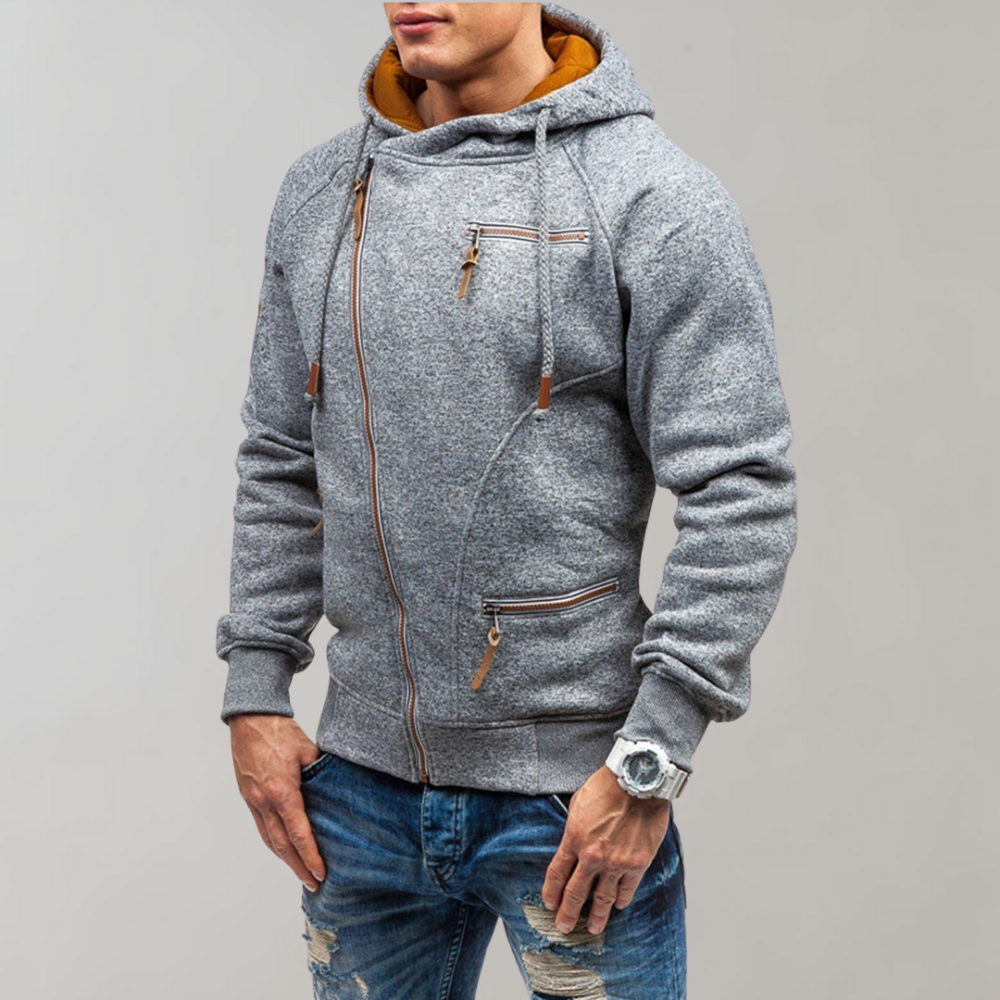 Casual Hoodie z zamkiem błyskawicznym - Orion-Czarny-S-Trend Polska