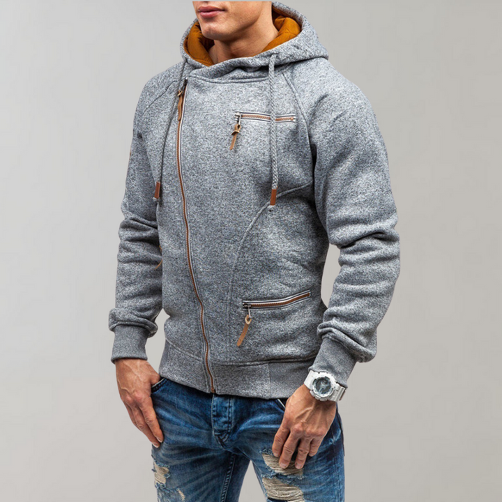 Casual Hoodie z zamkiem błyskawicznym - Orion-Czarny-S-Trend Polska