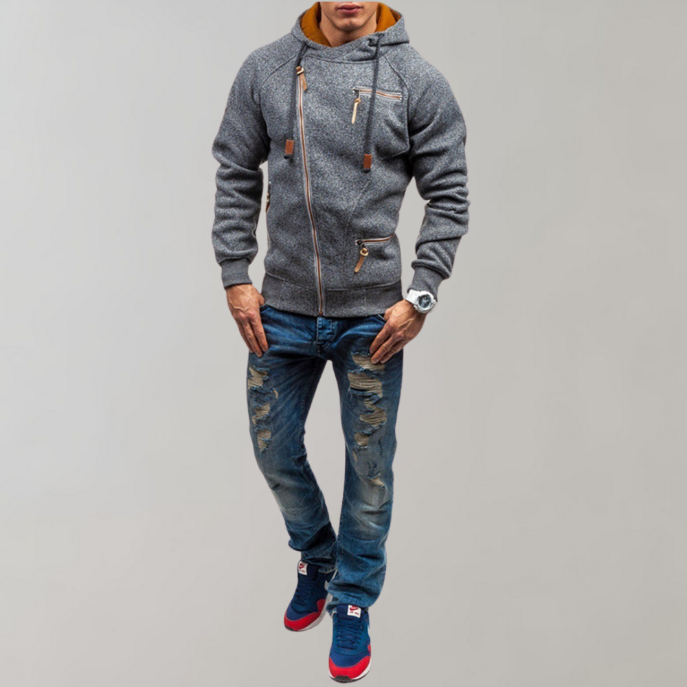 Casual Hoodie z zamkiem błyskawicznym - Orion-Czarny-S-Trend Polska