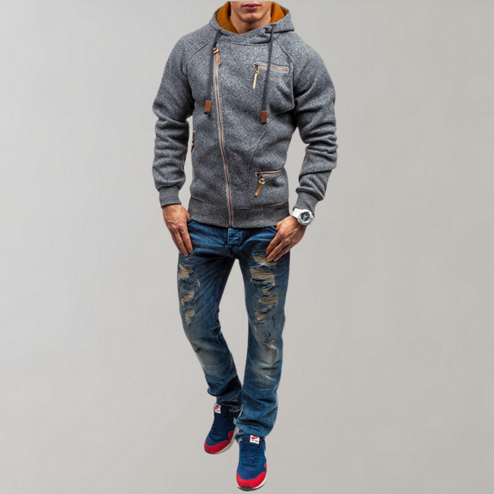 Casual Hoodie z zamkiem błyskawicznym - Orion-Czarny-S-Trend Polska