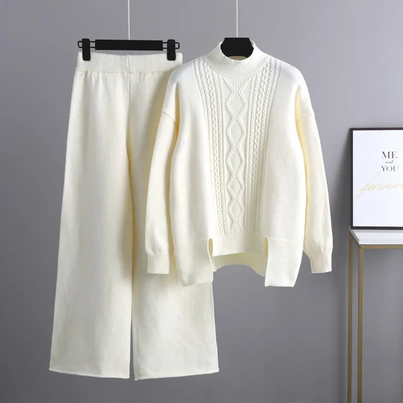 Casual i stylowy zestaw damski - Clara-Biały-Jedna rozmiar-Trend Polska