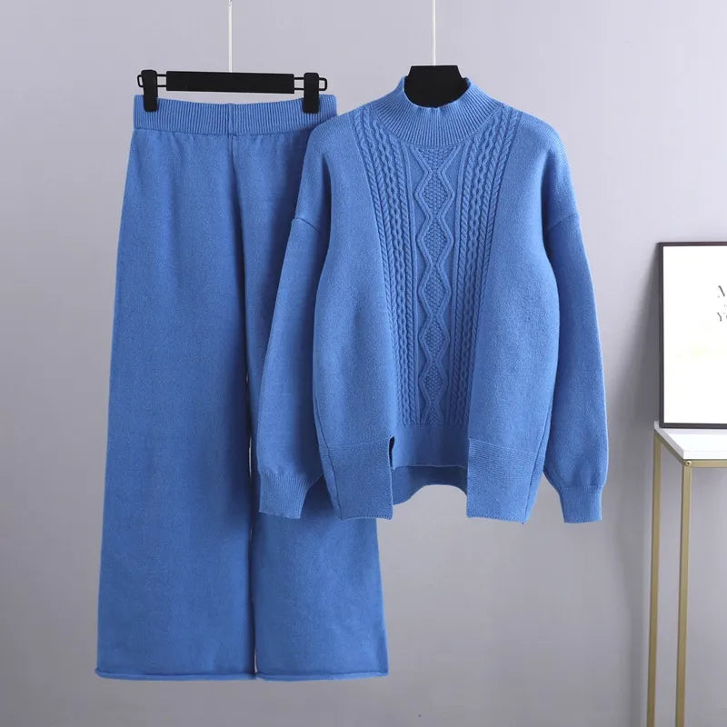 Casual i stylowy zestaw damski - Clara-Niebieski-Jedna rozmiar-Trend Polska