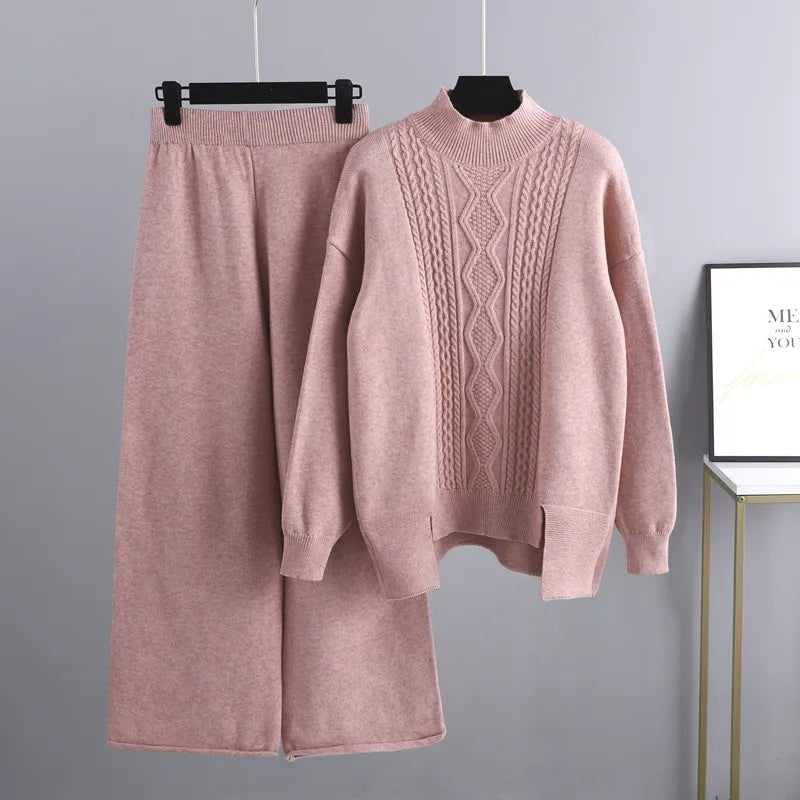 Casual i stylowy zestaw damski - Clara-Różowy-Jedna rozmiar-Trend Polska