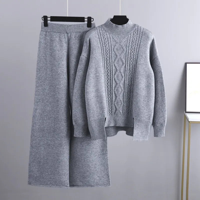 Casual i stylowy zestaw damski - Clara-Szary-Jedna rozmiar-Trend Polska