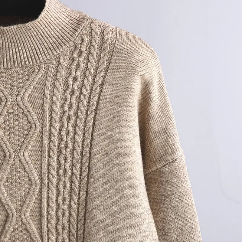 Casual i stylowy zestaw damski - Clara-Khaki-Jedna rozmiar-Trend Polska