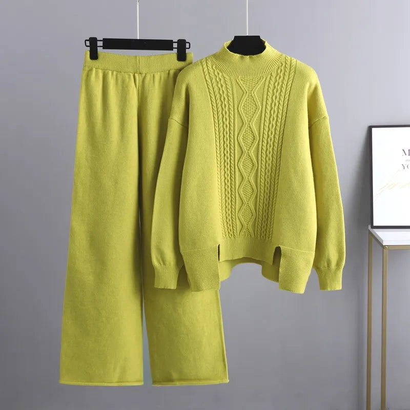 Casual i stylowy zestaw damski - Clara-Żółty-Jedna rozmiar-Trend Polska