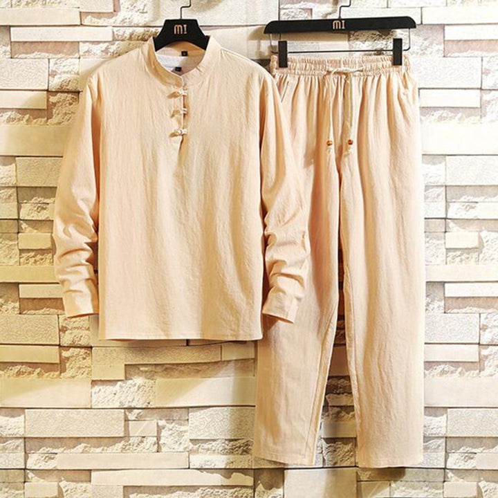 Casual Komfortowy Strój Męski - Ethan-Khaki-M-Trend Polska