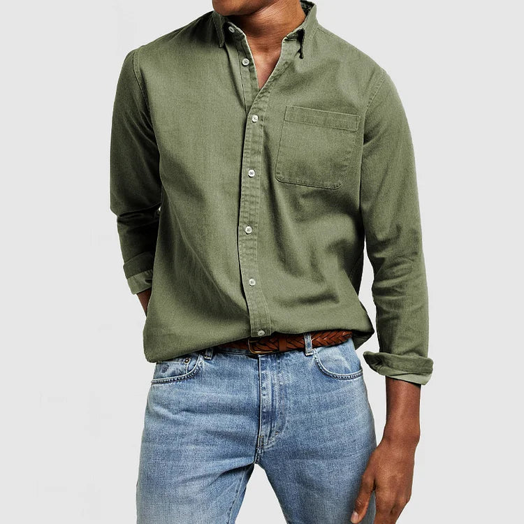 Casual koszula z eleganckimi detalami - Evan-ciemnoniebieski-S-Trend Polska
