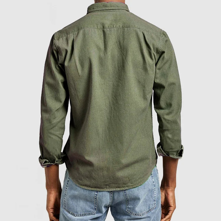Casual koszula z eleganckimi detalami - Evan-ciemnoniebieski-S-Trend Polska