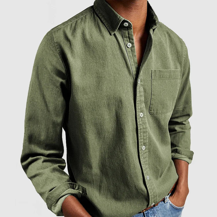 Casual koszula z eleganckimi detalami - Evan-Zielony-S-Trend Polska