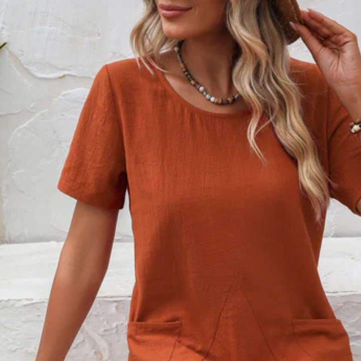 Casual Lekka Sukienka Letnia - Mira-Beżowy-2XS-Trend Polska