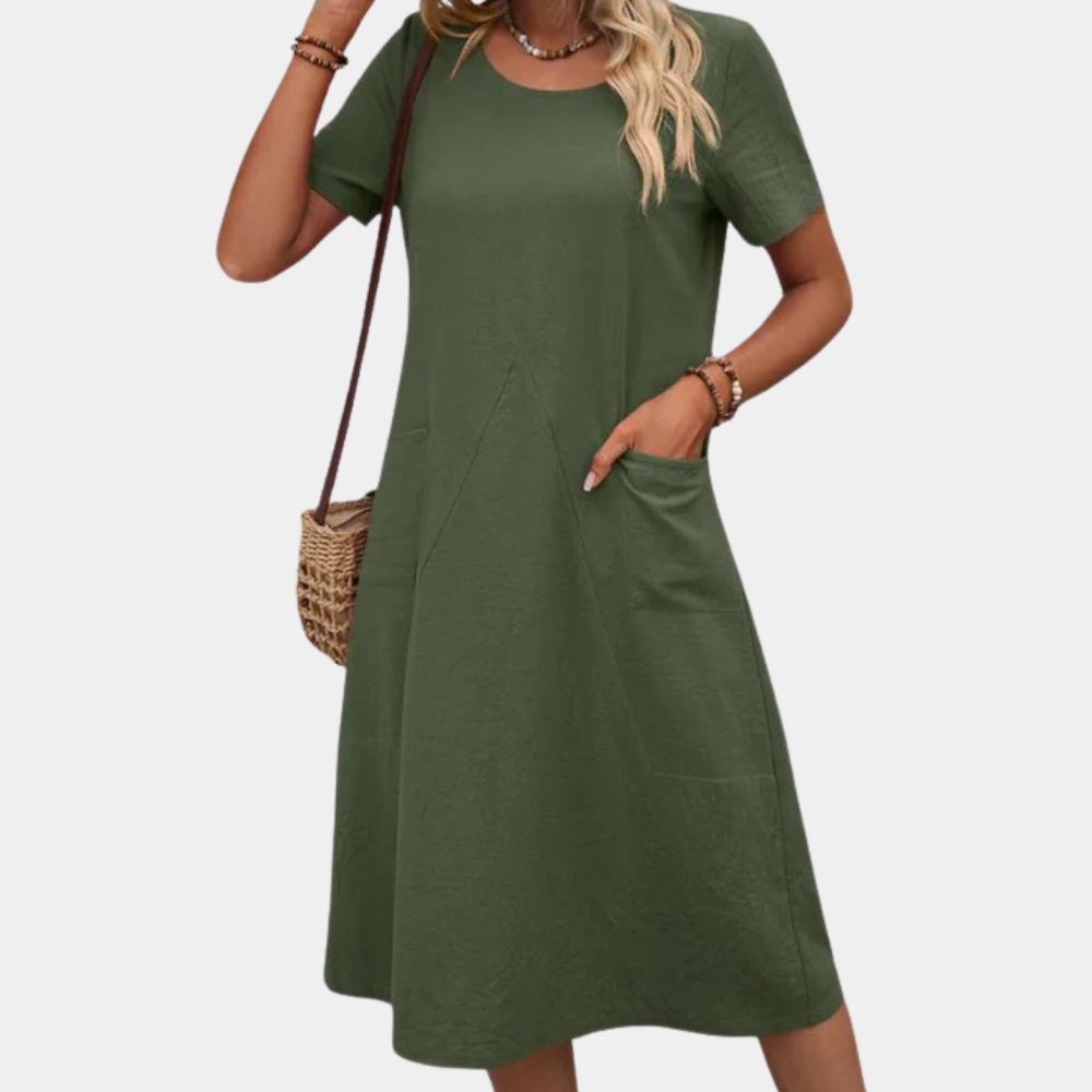Casual Lekka Sukienka Letnia - Mira-Zielony-2XS-Trend Polska