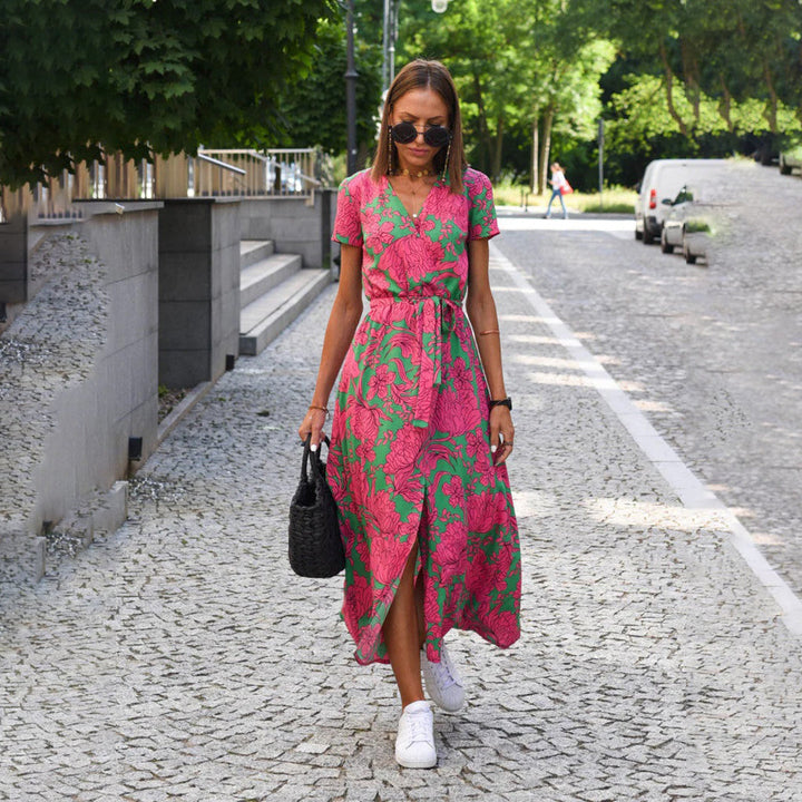 Casual letnia sukienka - Luna-Różowy-S-Trend Polska