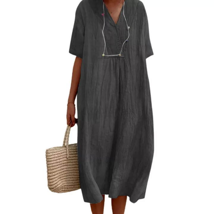 Casual Luźna Sukienka Letnia - Lucia-czarny-1-s-Trend Polska