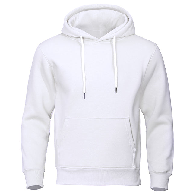 Casual Męska Bluza z Kapturem - ChillCore-Biały-M-Trend Polska