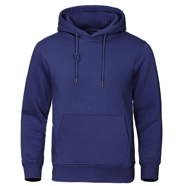 Casual Męska Bluza z Kapturem - ChillCore-Ciemnoniebieski-M-Trend Polska