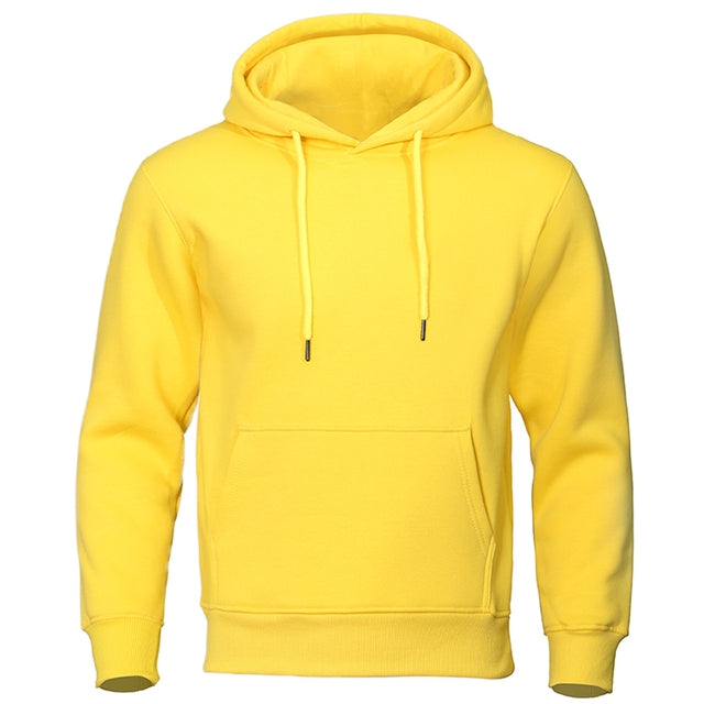 Casual Męska Bluza z Kapturem - ChillCore-Żółty-M-Trend Polska