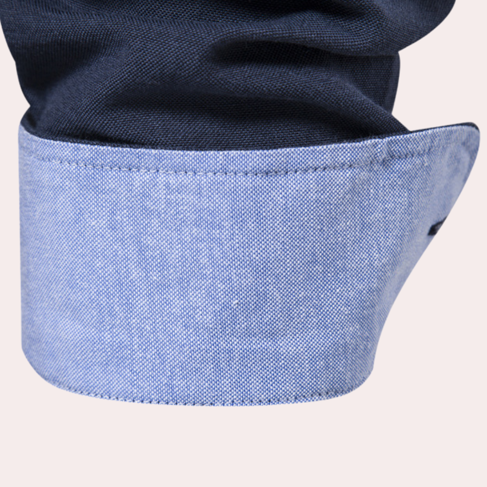 Casual męska koszula z długim rękawem - Remy-Czarny-S-Trend Polska