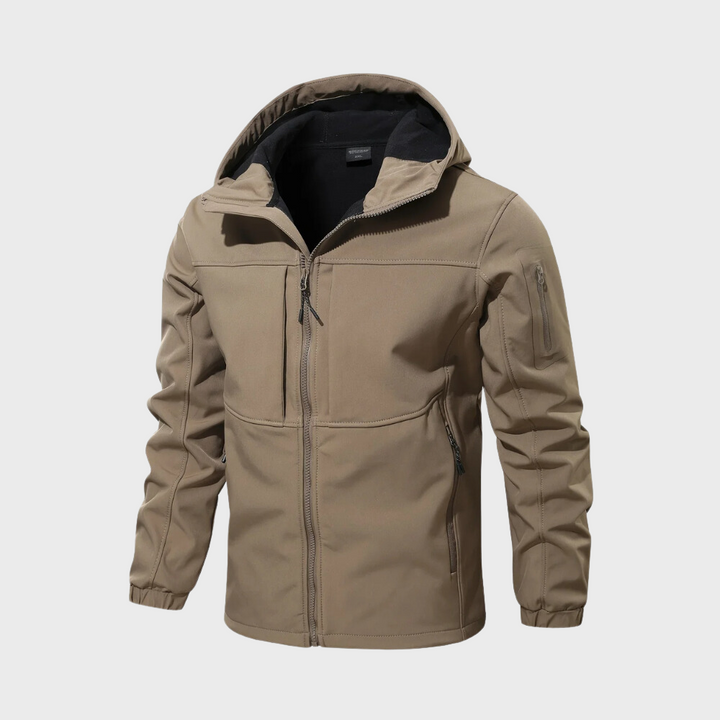 Casual męska kurtka z kapturem - Marco-Khaki-XS-Trend Polska