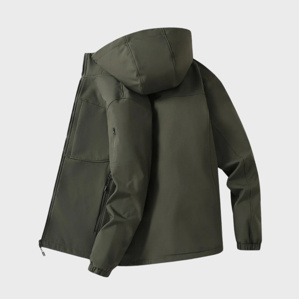 Casual męska kurtka z kapturem - Marco-Khaki-XS-Trend Polska