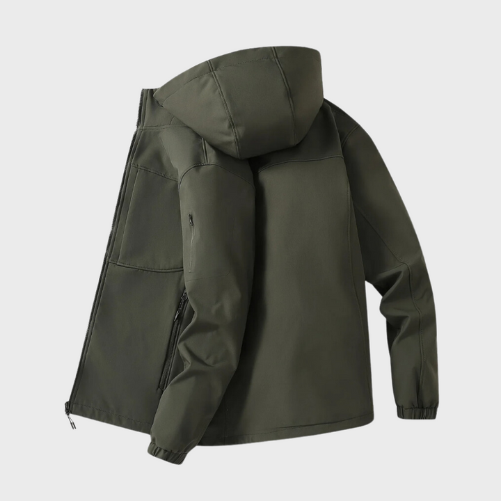 Casual męska kurtka z kapturem - Marco-Khaki-XS-Trend Polska